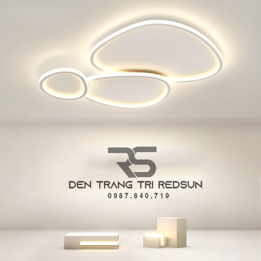 Đèn Mâm Ốp Trần Hiện Đại Phòng Khách, Phòng Ngủ Phong Cách Bắc Âu Chất Liệu Mica OT-017