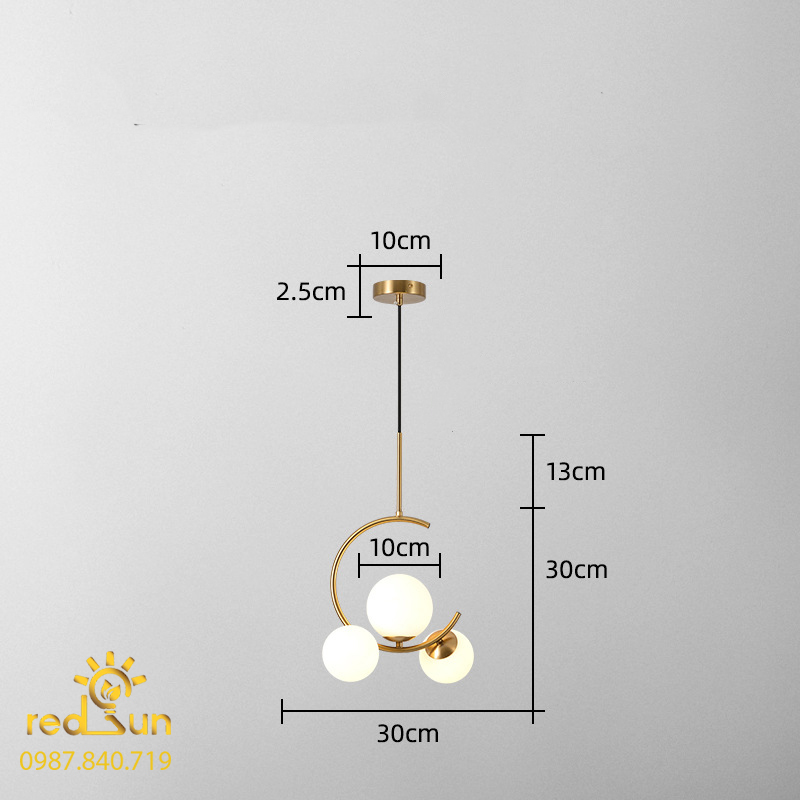 Đèn chùm chữ C 3 cầu hiện đại DC-C7113