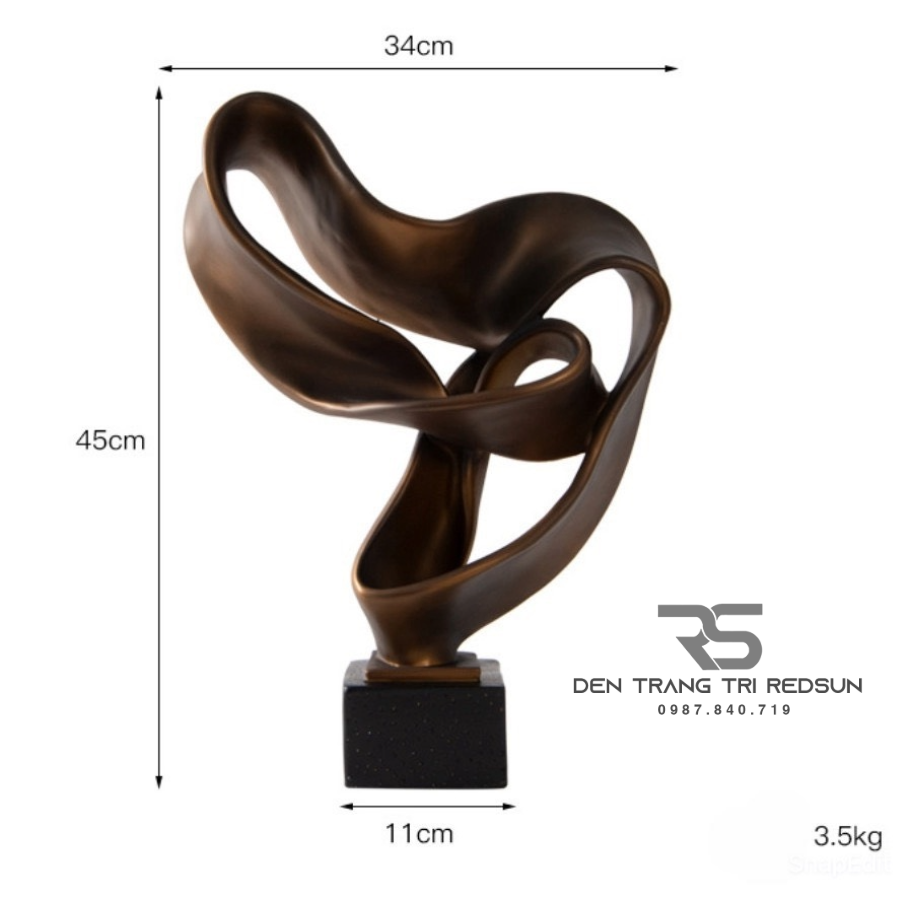 Đồ Trang Trí Nghệ Thuật Phòng Khách, Hành Lang, Sảnh Chờ Nhà Hàng, Khách Sạn Điêu Khắc Dạng Hình Học DDC-ZG010