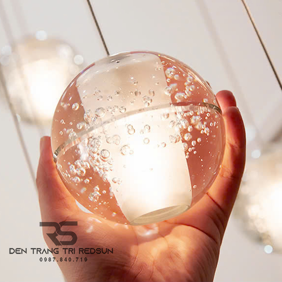 Đèn Thả Trần Hiện Đại Bocci Lắp Thông Tầng  Cầu Thang, Phòng Khách, Bàn Ăn Chất Liệu Pha Lê HTK009