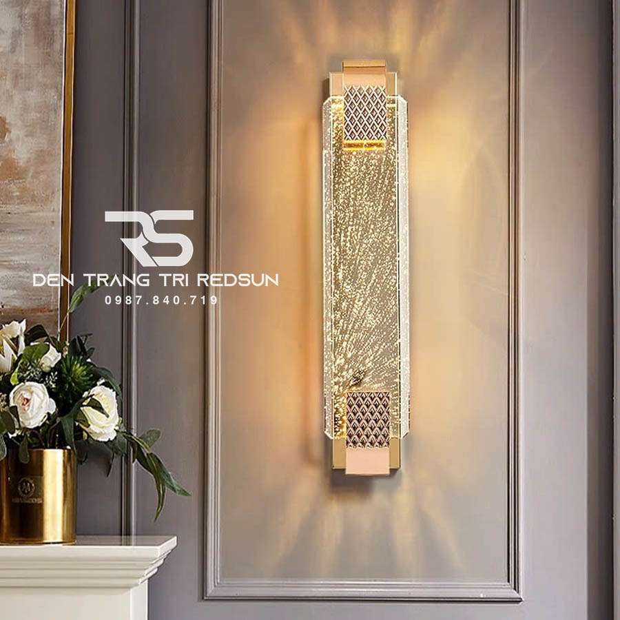 Đèn Tường Trang Trí Phòng Khách, Phòng Ngủ, Cầu Thang Phong Cách Bắc Âu Chất Liệu Pha Lê DTP-001