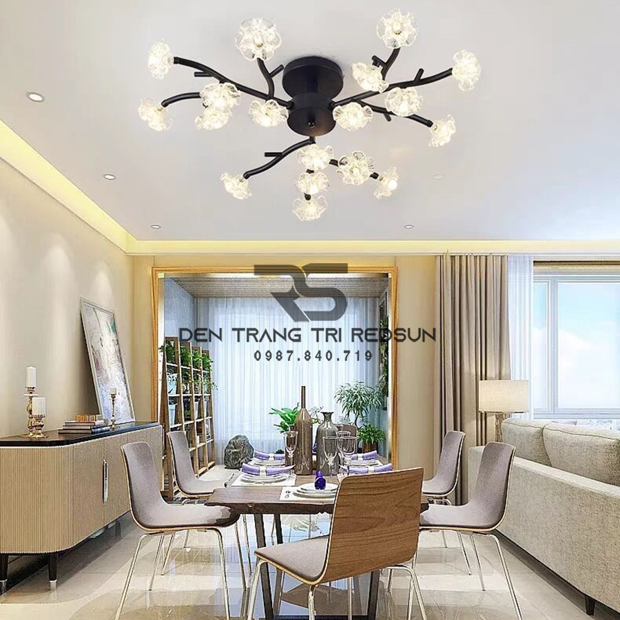 Đèn Ốp Trần Hiện Đại Phong Cách Bắc Âu Hoa Mai D982