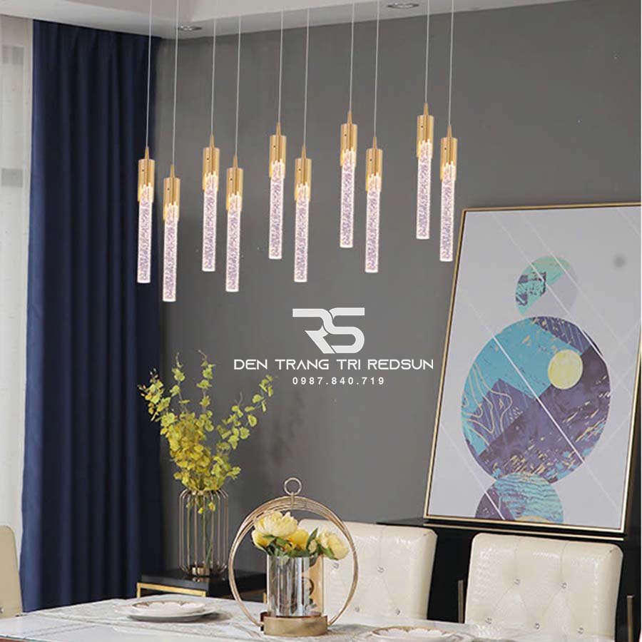 Đèn Thả Pha Lê Hiện Đại Lắp Thông Tầng Cầu Thang, Phòng Khách, Bàn Ăn HTK075
