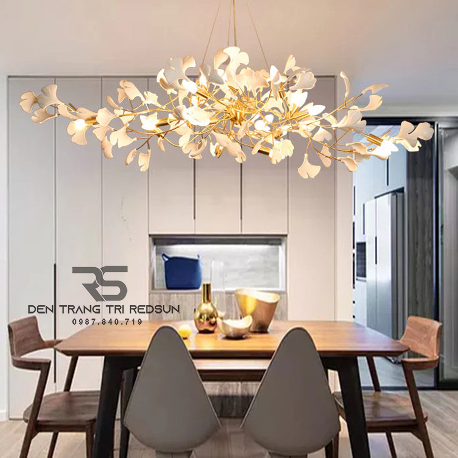 Đèn Chùm Hiện Đại Ginkgo Leaf Dáng Ngang Phong Cách Bắc Âu DC-L060