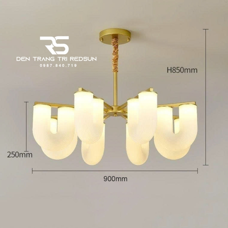 Đèn Chùm Trang Trí Phòng Khách, Sảnh Chờ, Phòng Ăn, Phòng Ngủ Hình Chữ U Phong Cách Bắc Âu DC-T110