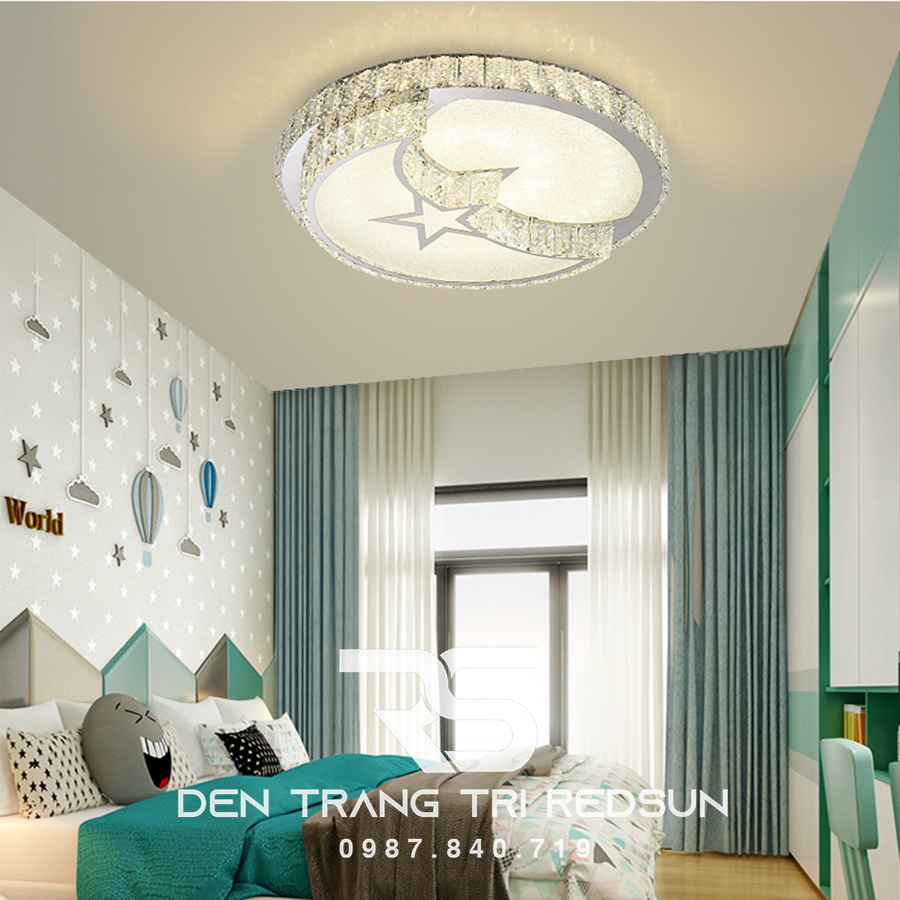 Đèn Mâm Mica Pha Lê Ốp Trần Phòng Khách Hiện Đại MKPL-010