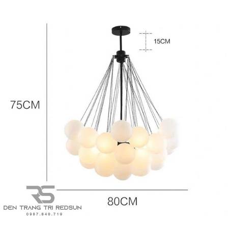 Đèn Chùm Phòng Khách Hiện Đại Bắc Âu Bong Bóng Chất Liệu Thuỷ Tinh DC-T112