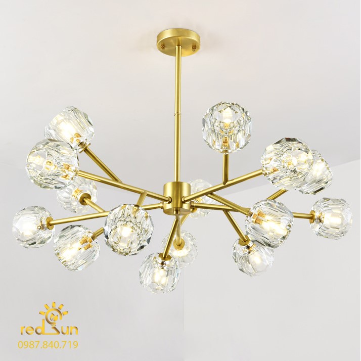 Đèn chùm Nordic dáng tròn, choá pha lê DC-L019