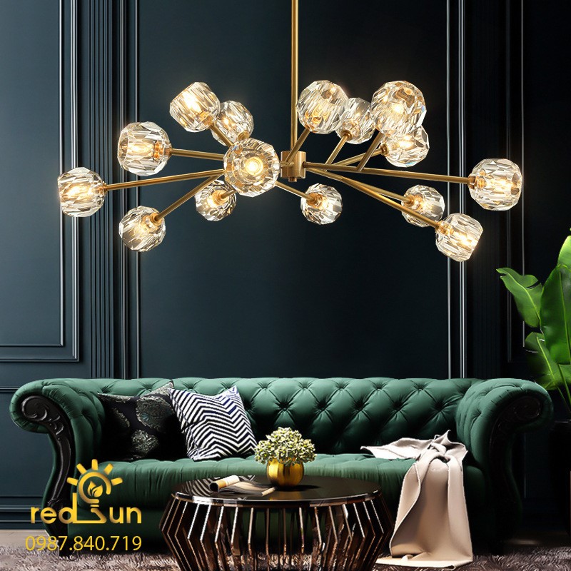 Đèn chùm Nordic dáng tròn, choá pha lê DC-L019