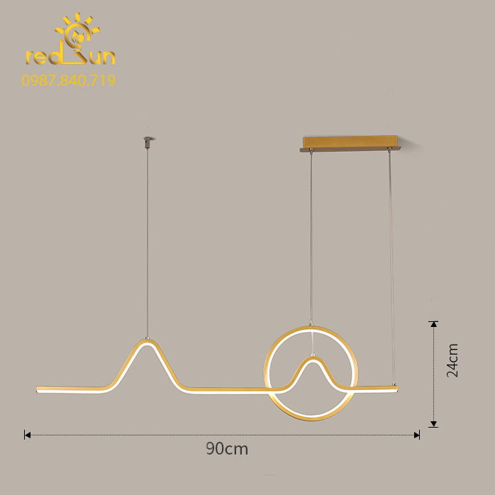 ĐÈN THẢ NGANG NGHỆ THUẬT 1 VÒNG LED MỚI DC-38