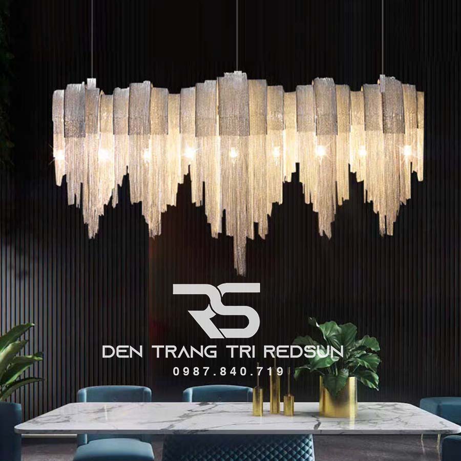 Đèn Chùm Trang Trí Sảnh Chờ, Phòng Khách, Phòng Ăn Hình Tua Rua Phong Cách Italia DCP-015