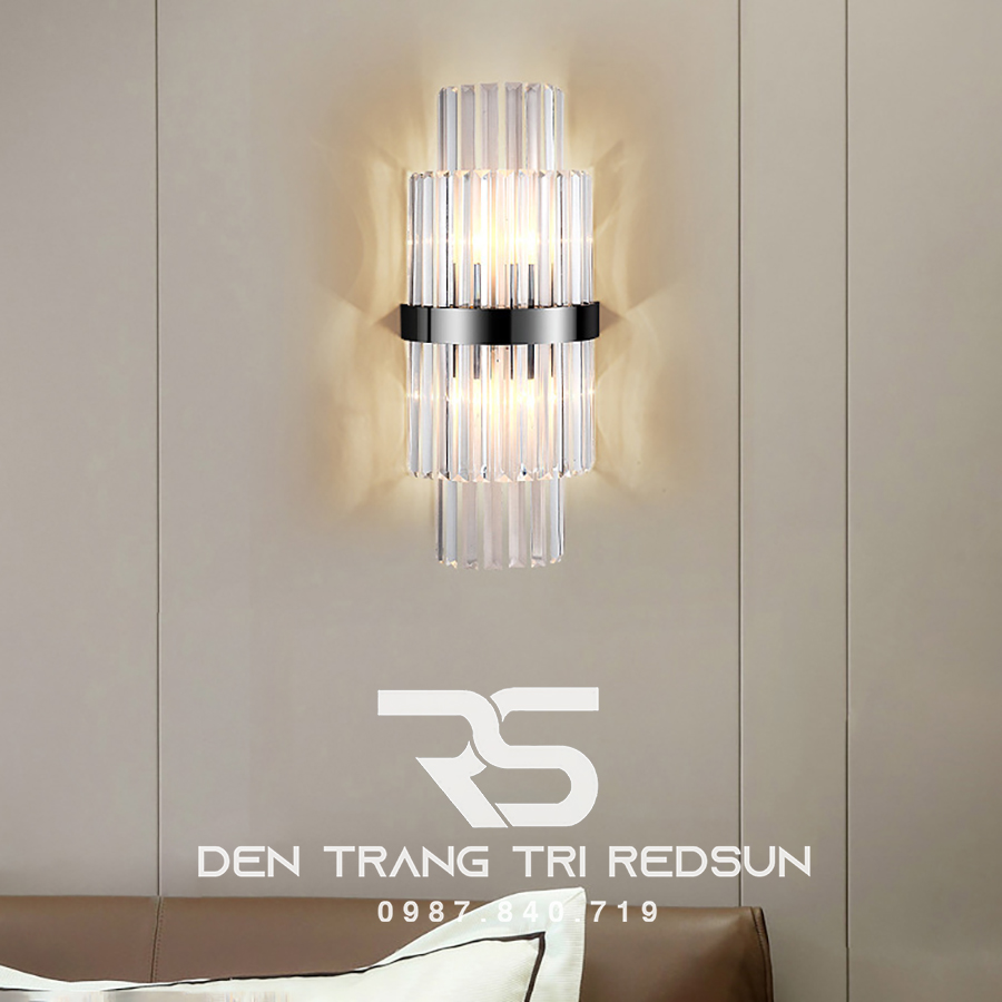 Đèn tường pha lê trang trí phòng khách hiện đại DT2503-Đen