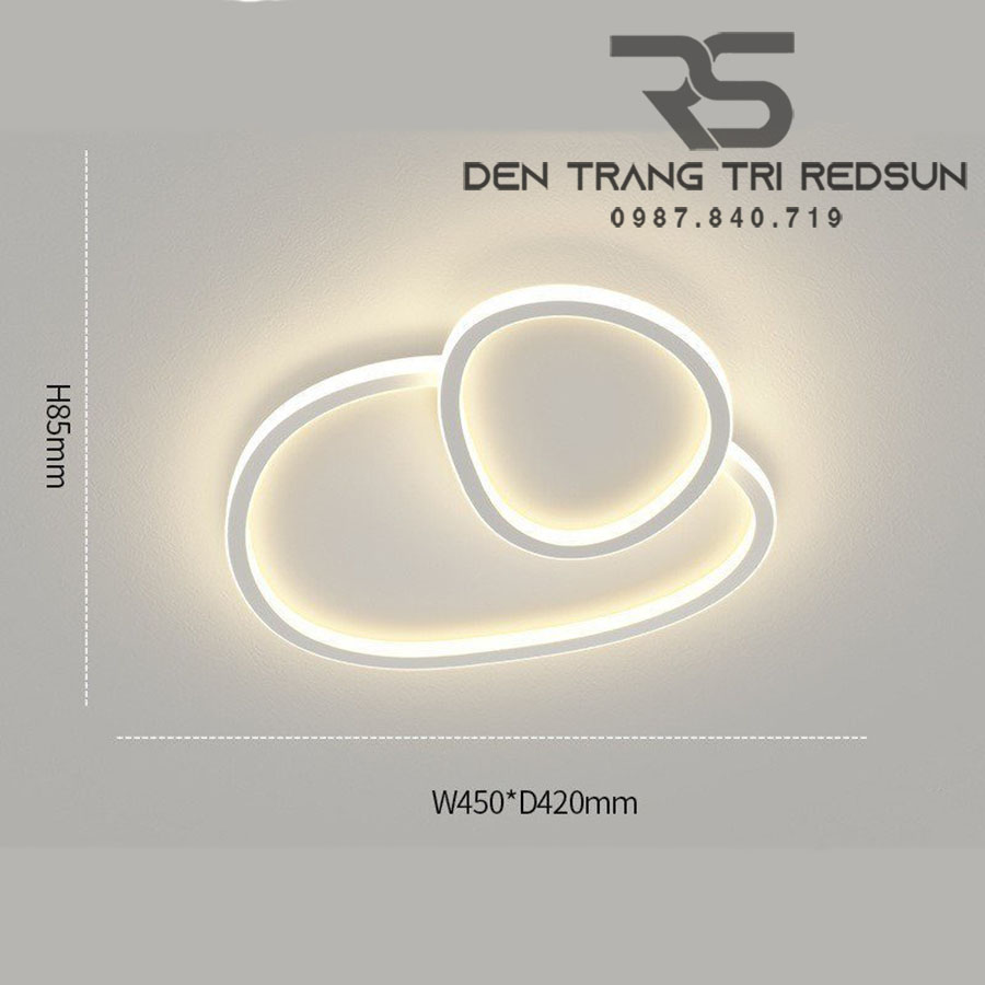 Đèn Mâm Ốp Trần Hiện Đại Phòng Khách, Phòng Ngủ Phong Cách Bắc Âu Chất Liệu Mica OT-017