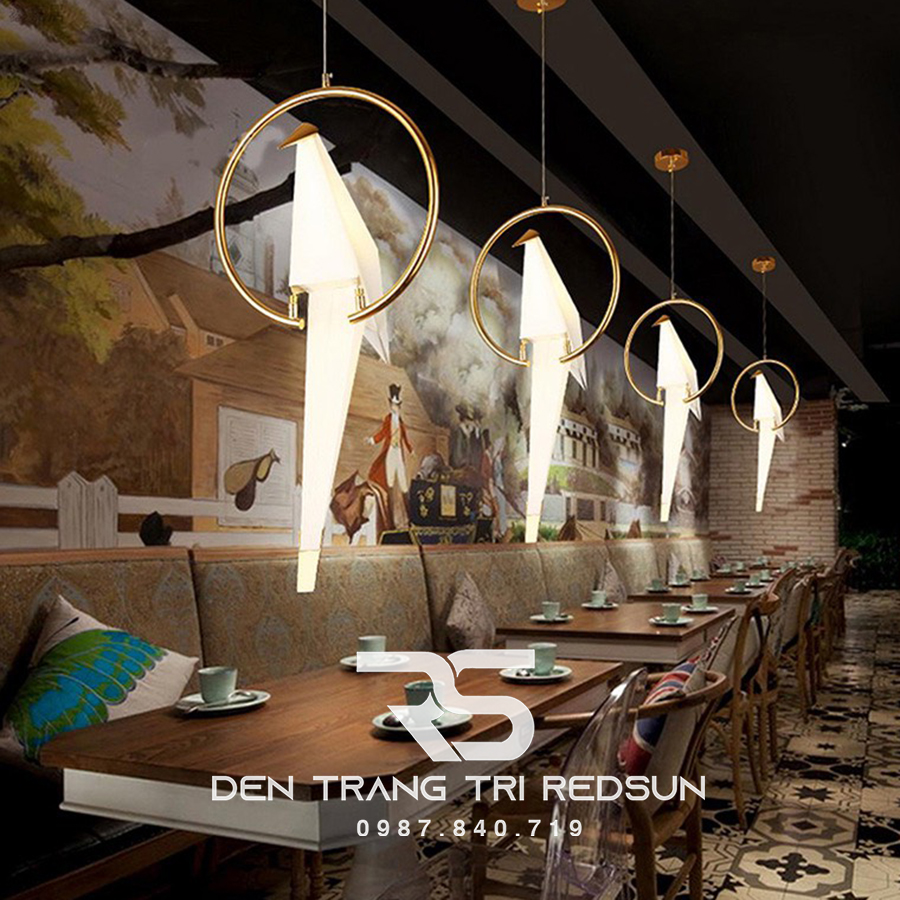 Đèn Thả Trần Phòng Khách, Phòng Ngủ, Bàn Ăn Hiện Đại Phong Cách Bắc Âu Sáng Tạo Hình Hạc Giấy DC-5081/1