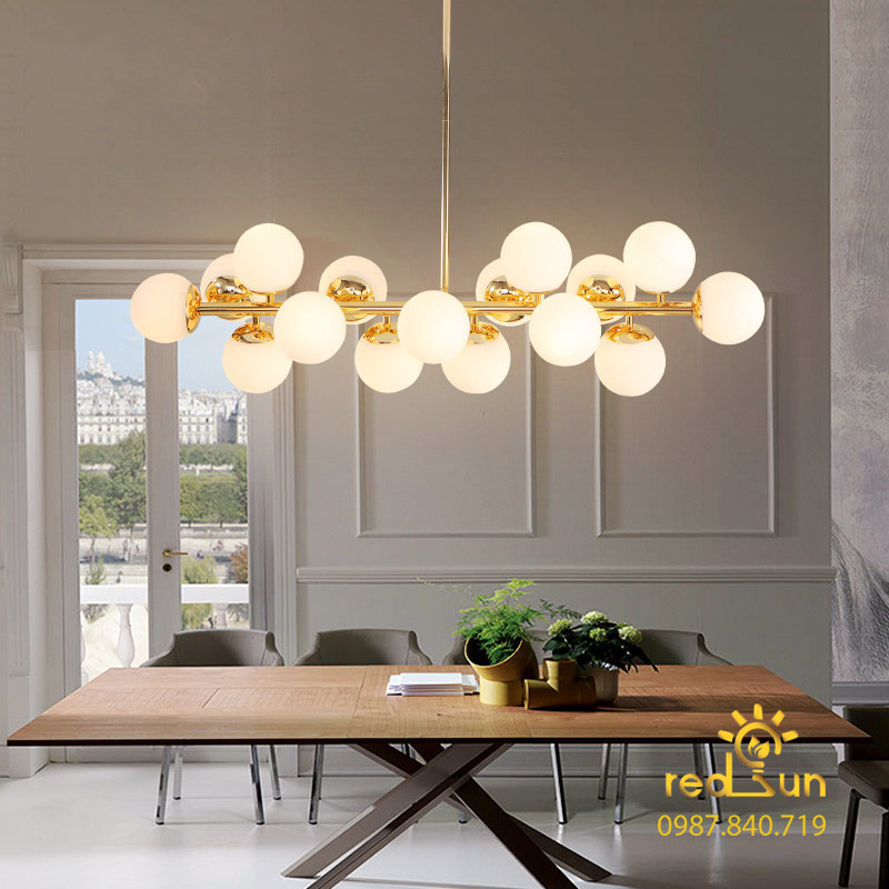 Đèn thả ngang cầu sứ 16 bóng DC-1416