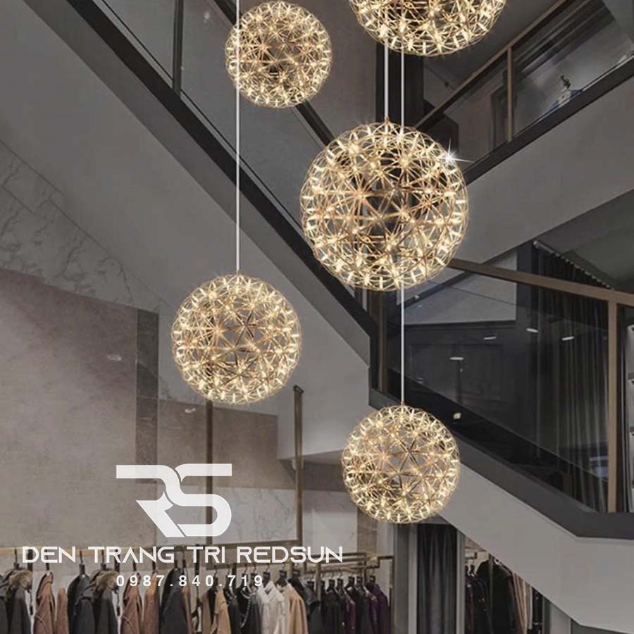 Đèn Thả Trần Lắp Thông Tầng, Phòng Khách, Khách Sạn, Nhà Hàng Phong Cách Bắc Âu Hiện Đại Cầu LED Sao  DC-T106