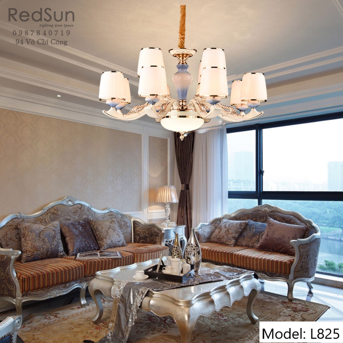 Đèn chùm phong cách cổ điển 12 tay L825