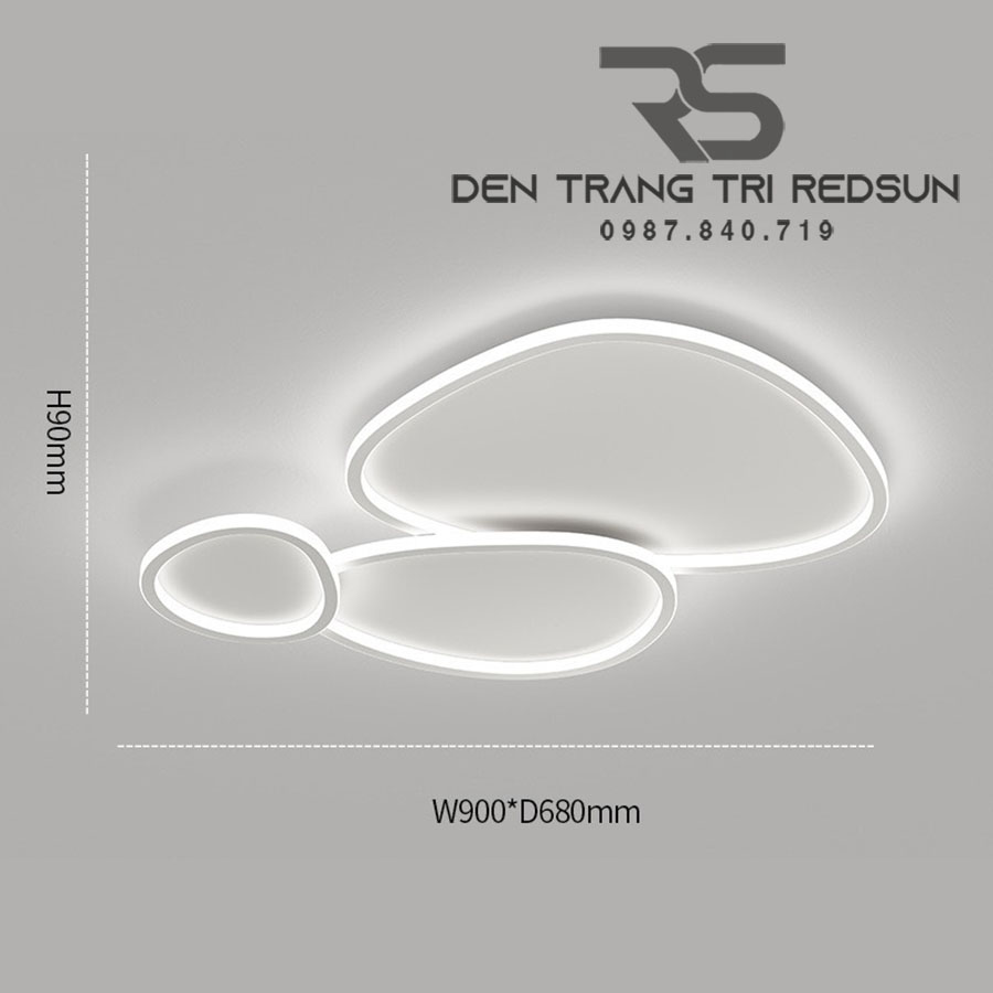 Đèn Mâm Ốp Trần Hiện Đại Phòng Khách, Phòng Ngủ Phong Cách Bắc Âu Chất Liệu Mica OT-017