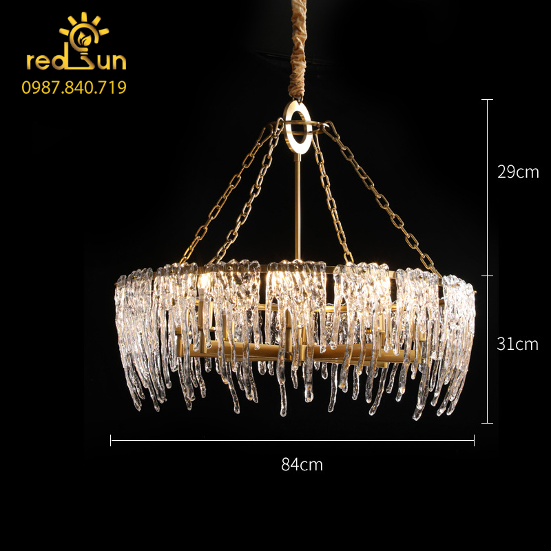Đèn chùm pha lê băng tuyết phong cách Bắc Âu DC-2610