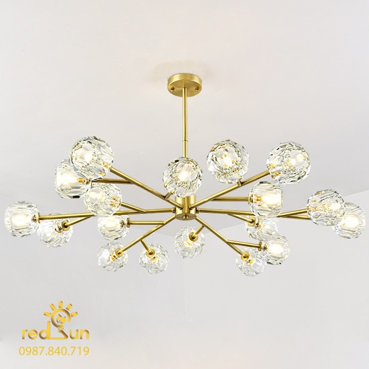 Đèn chùm Nordic dáng tròn pha lê DC-L020