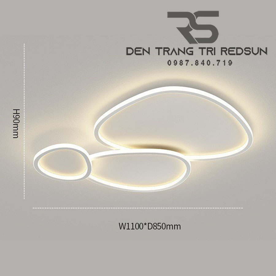 Đèn Mâm Ốp Trần Hiện Đại Phòng Khách, Phòng Ngủ Phong Cách Bắc Âu Chất Liệu Mica OT-017