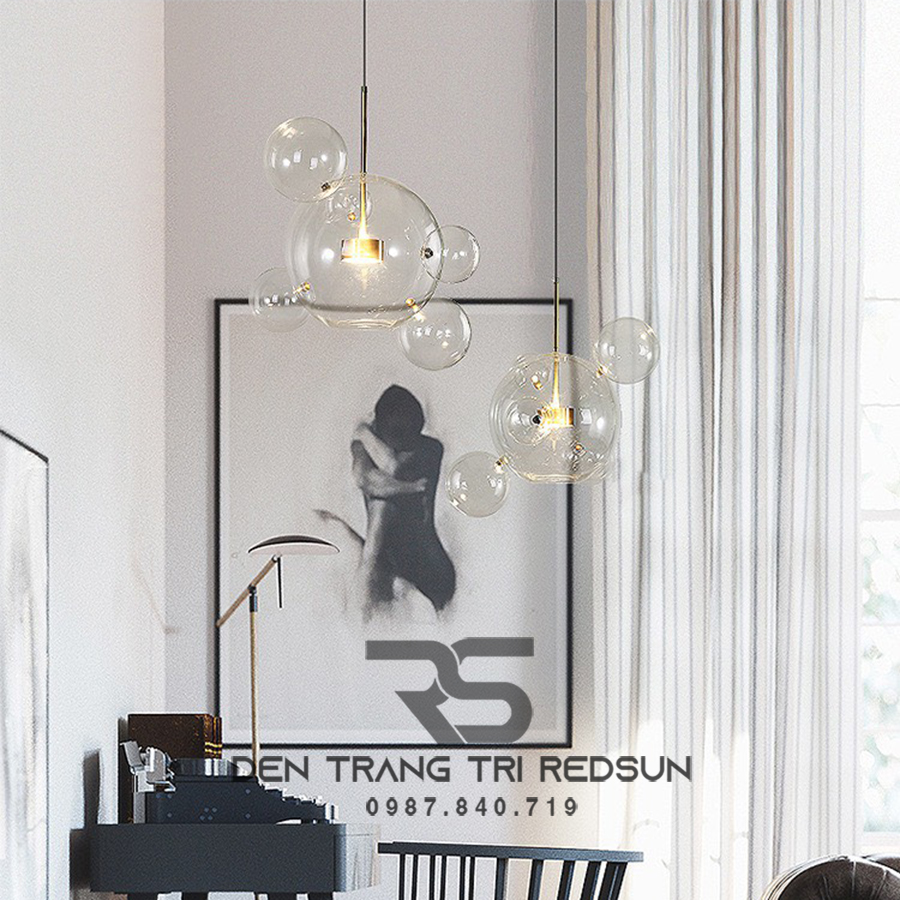 Đèn Thả Bàn Ăn Hiện Đại Phong Cách Bắc Âu Chóa Thủy Tinh CDT-L008