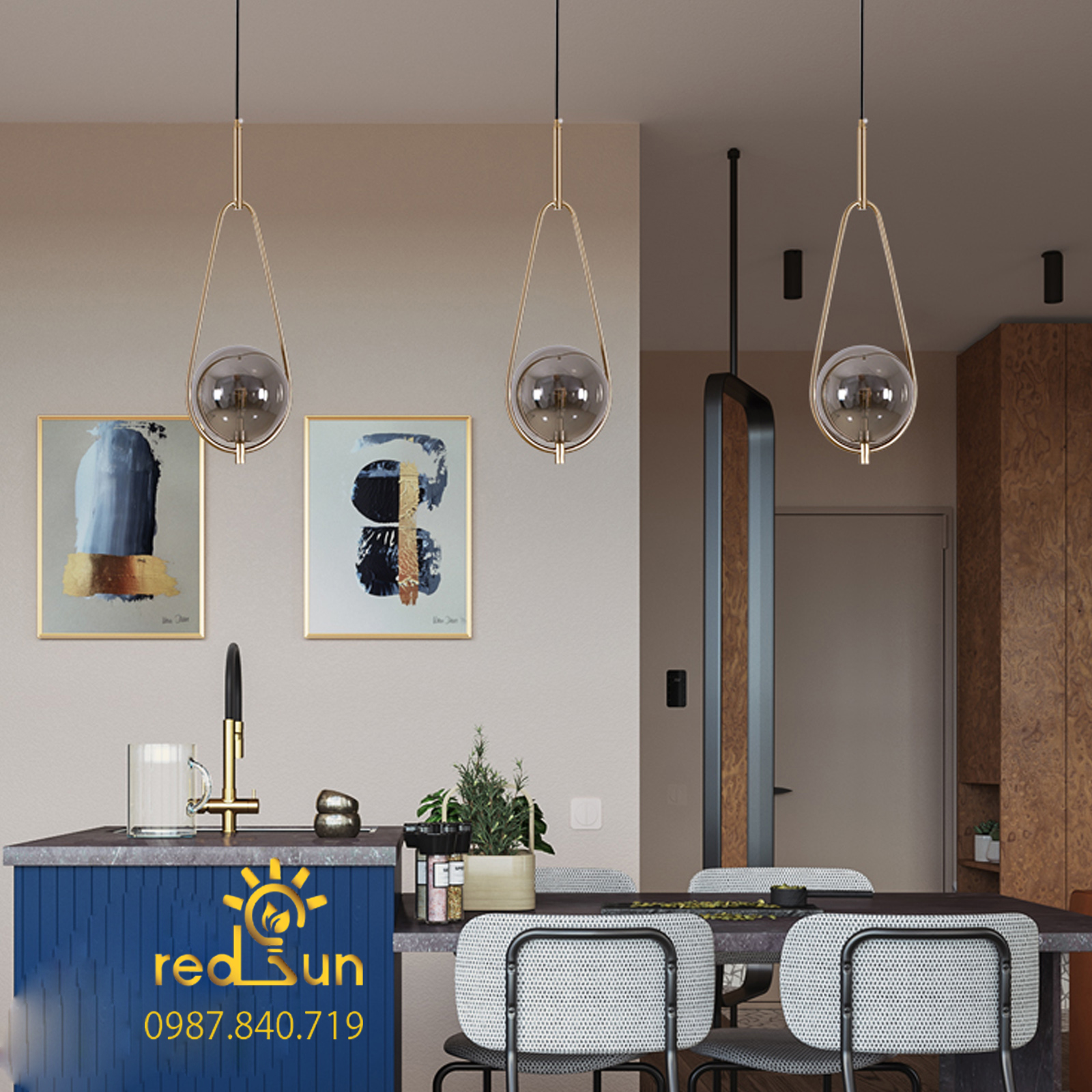 CDT018-Chao đèn thả hiện đại phong cách Bắc Âu