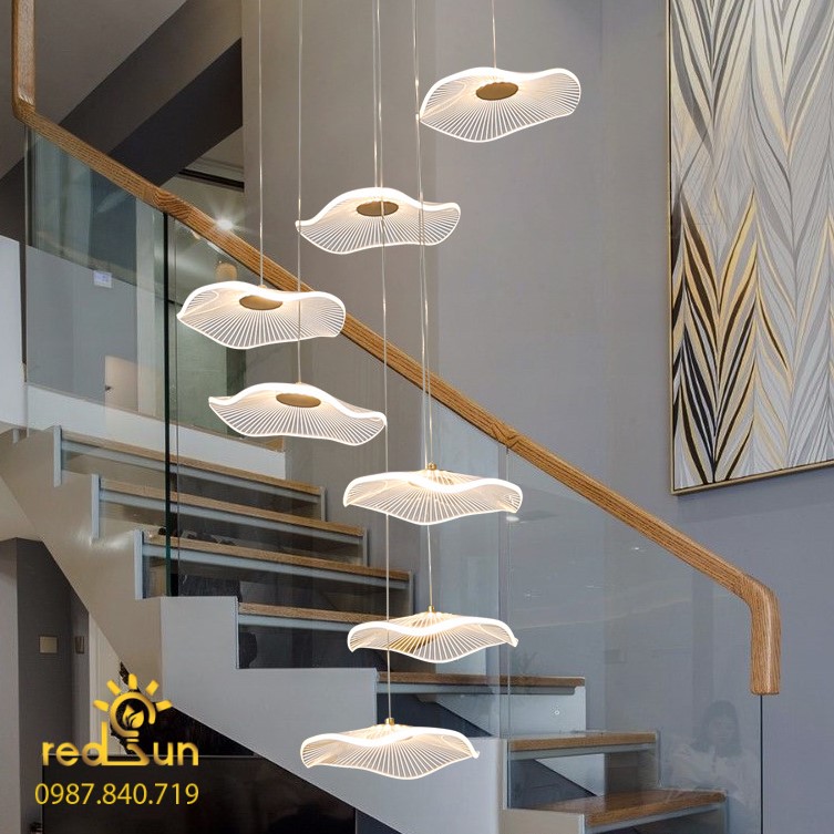 Bộ đèn thả 10 lá sen Mica CDT-T020