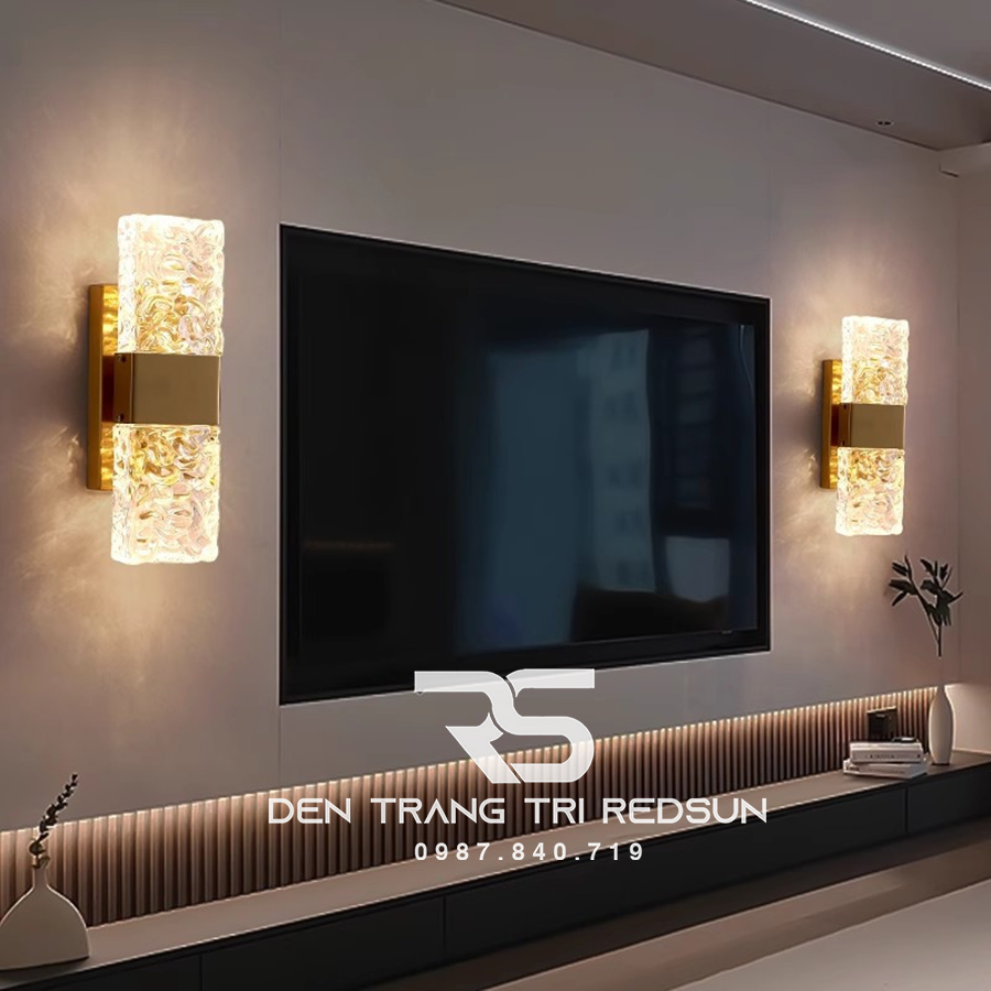 Đèn Tường Trang Trí Phòng Khách, Phòng Ngủ, Cầu Thang Phong Cách Bắc Âu Chất Liệu Pha Lê DT-1024