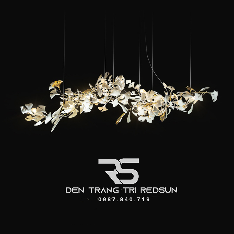 Đèn Chùm Lắp Thông Tầng, Sảnh Khách Sạn Phong Cách Bắc Âu Hiện Đại Ginkgo Leaf (Lá Bạch Quả) DC-T087