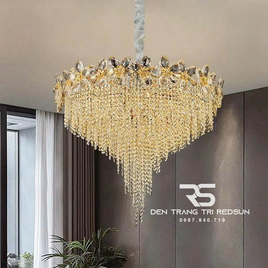Đèn Chùm Pha Lê Lắp Phòng Khách, Phòng Ăn Hiện Đại Dáng Tròn L8686
