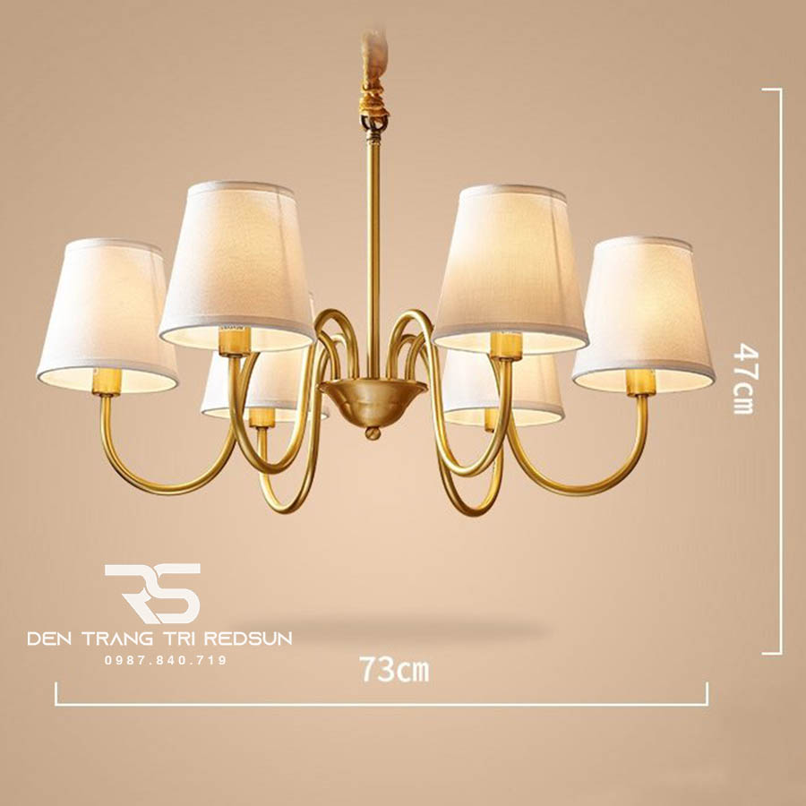 Đèn Chùm Phòng Khách Hiện Đại Phong Cách Indochine Khung Đồng DC-1027