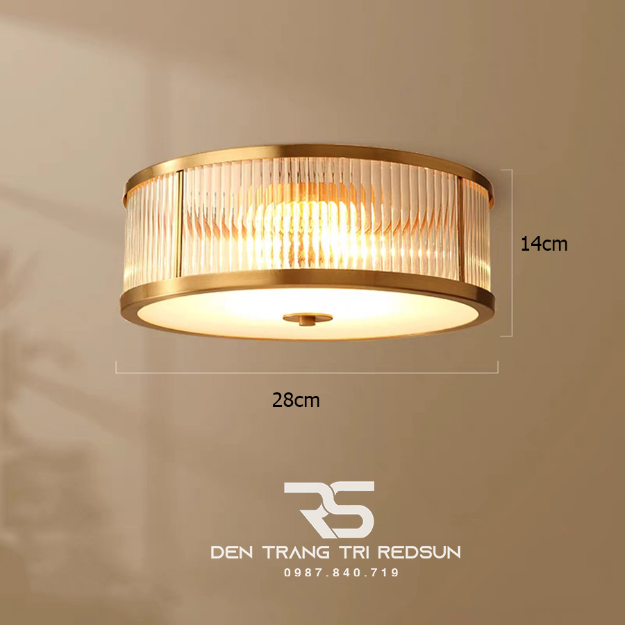 Đèn Ốp Trần Phòng Khách, Phòng Ngủ Phong Cách Indochine Chất Liệu Thuỷ Tinh IDC-014