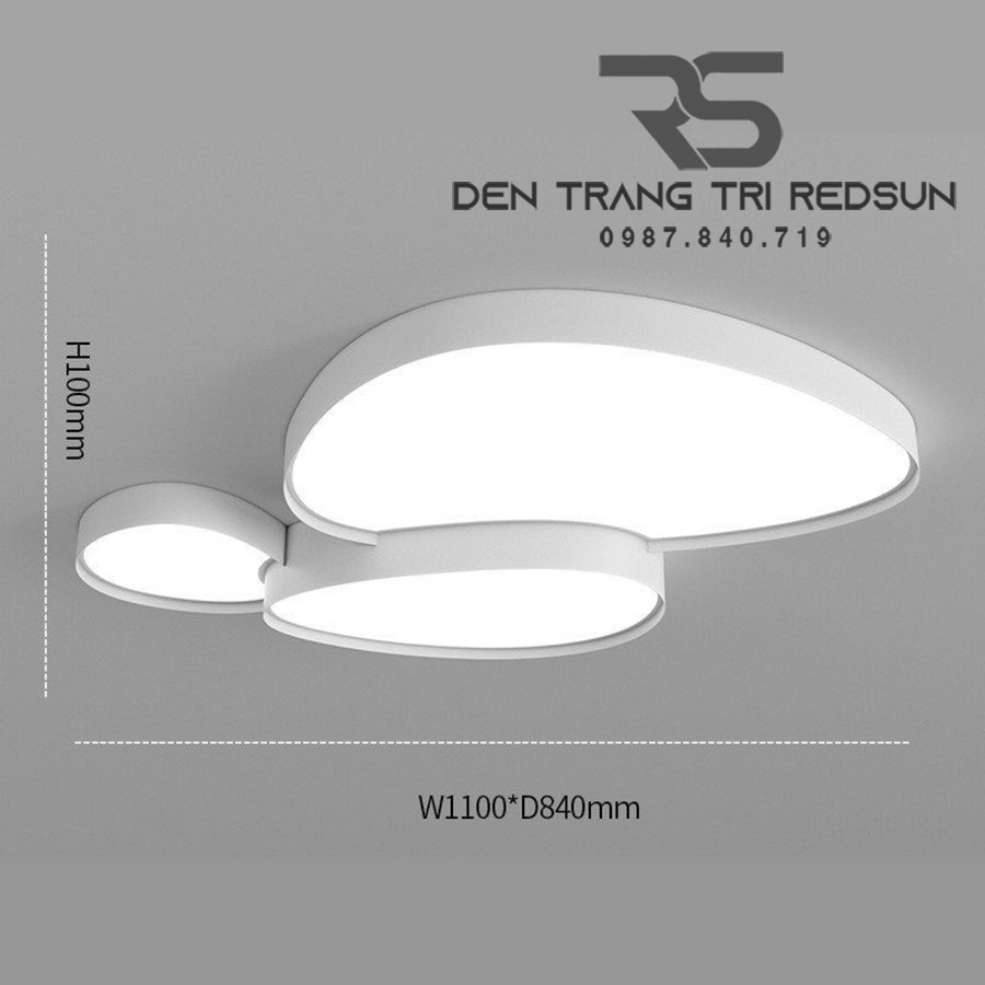 Đèn Mâm Ốp Trần Hiện Đại Phòng Khách, Phòng Ngủ Phong Cách Bắc Âu Chất Liệu Mica OT-018