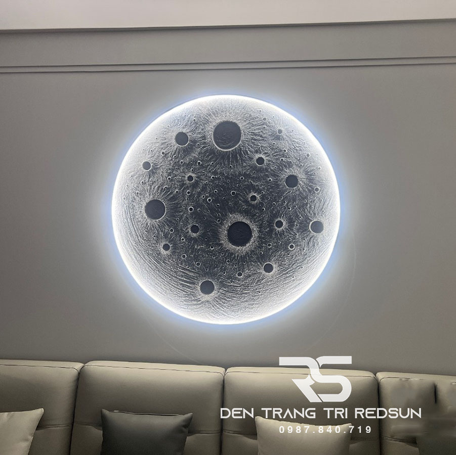 Đèn Tường Trang Trí Phòng Khách, Phòng Ngủ, Cầu Thang Phong Cách Bắc Âu Mặt Trăng 3D DT-131