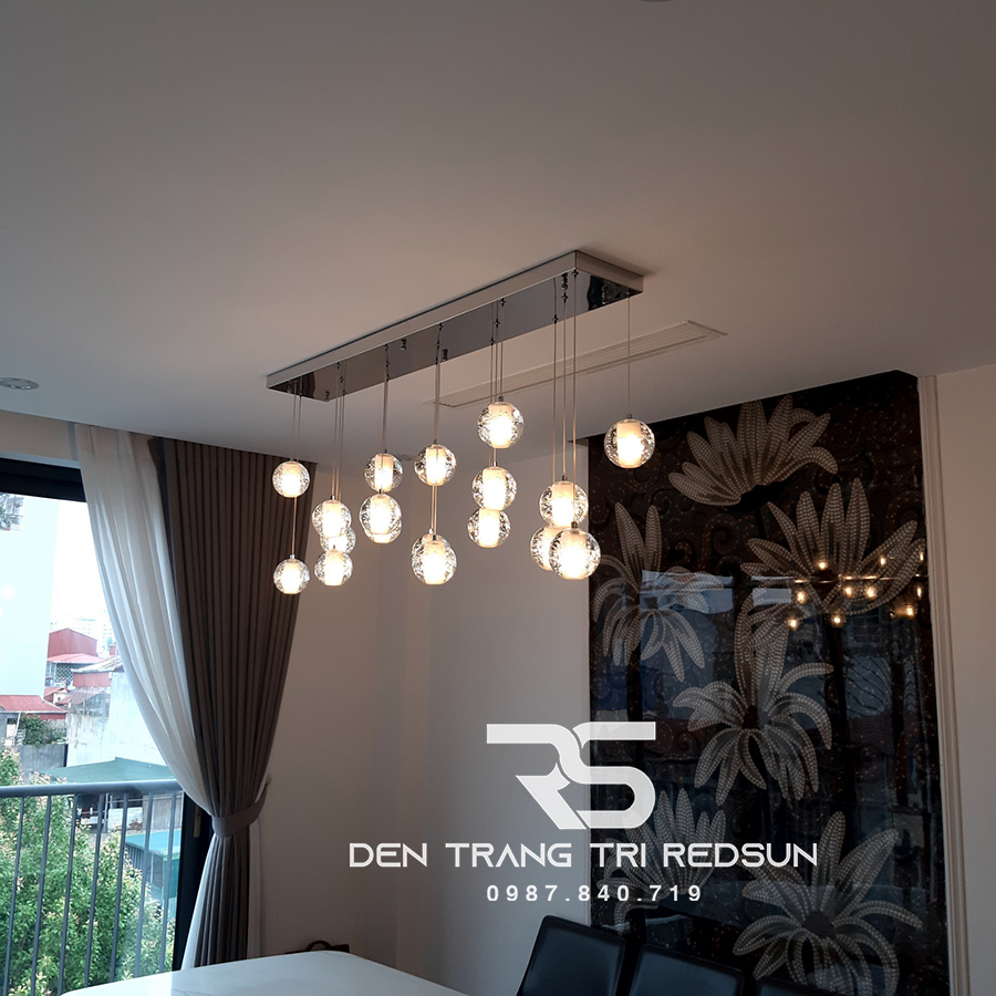 Đèn Thả Trần Hiện Đại Bocci Lắp Thông Tầng  Cầu Thang, Phòng Khách, Bàn Ăn Chất Liệu Pha Lê HTK009