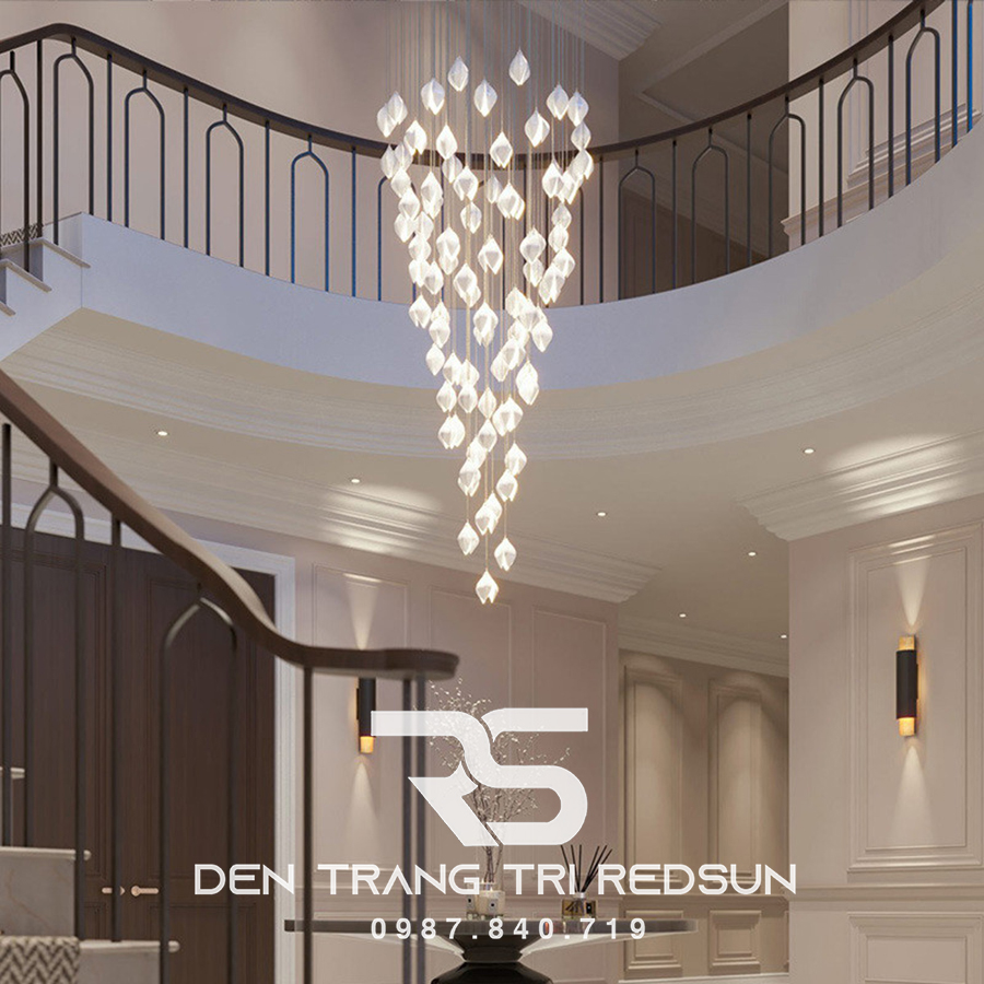 Đèn Thả Phong Cách Hiện Đại Hoa Mộc Lan Lắp Phòng Khách, Sảnh Chờ, Cầu Thang Thông Tầng HTK052