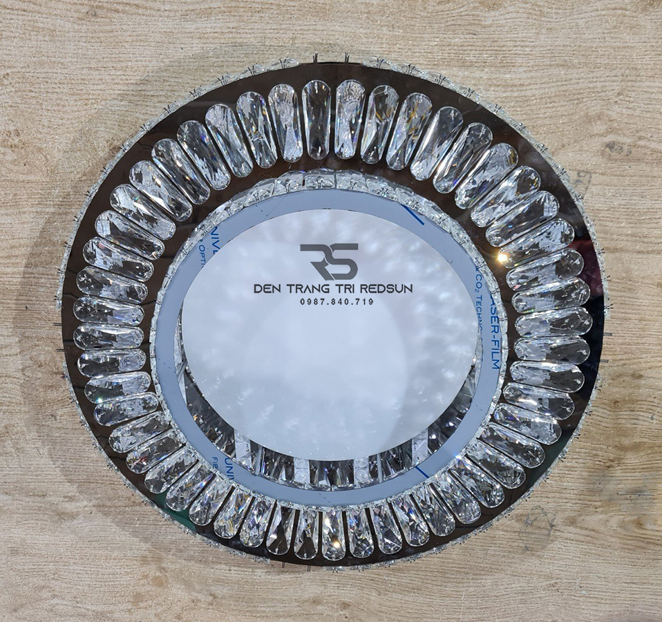 Đèn Mâm Mica Pha Lê Ốp Trần Phòng Khách Hiện Đại MKPL-094