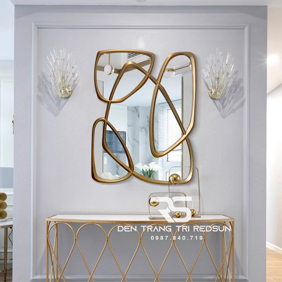 Gương Treo Tường Nghệ Thuật Trang Trí Phòng Khách, Phòng Ăn, Hành Lang Phong Cách Bắc Âu GDC-010