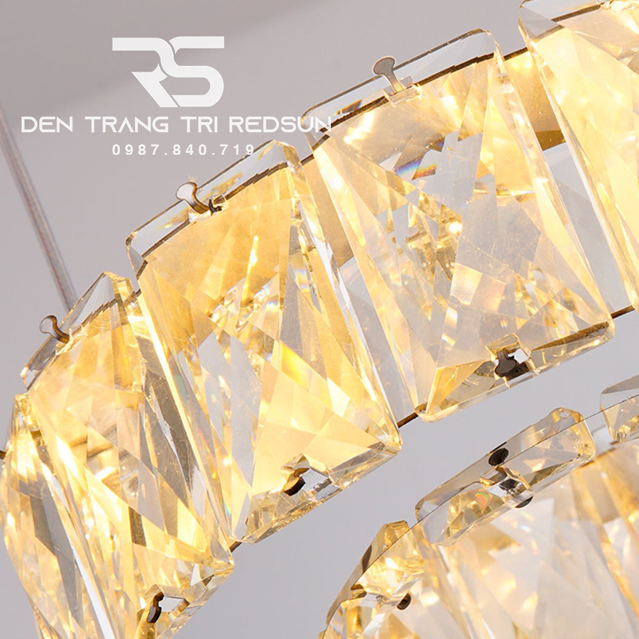 Đèn Chùm Pha Lê Hiện Đại Cao Cấp Lắp Thông Tầng Phòng Khách, Cầu Thang, Sảnh Khách Sạn TPLTD Bản 5cm