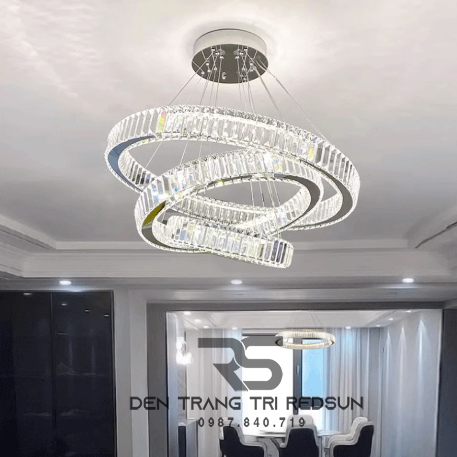 Đèn Chùm Pha Lê Hiện Đại Lắp Thông Tầng Sảnh Khách Sạn, Phòng Khách, Cầu Thang TPLTM