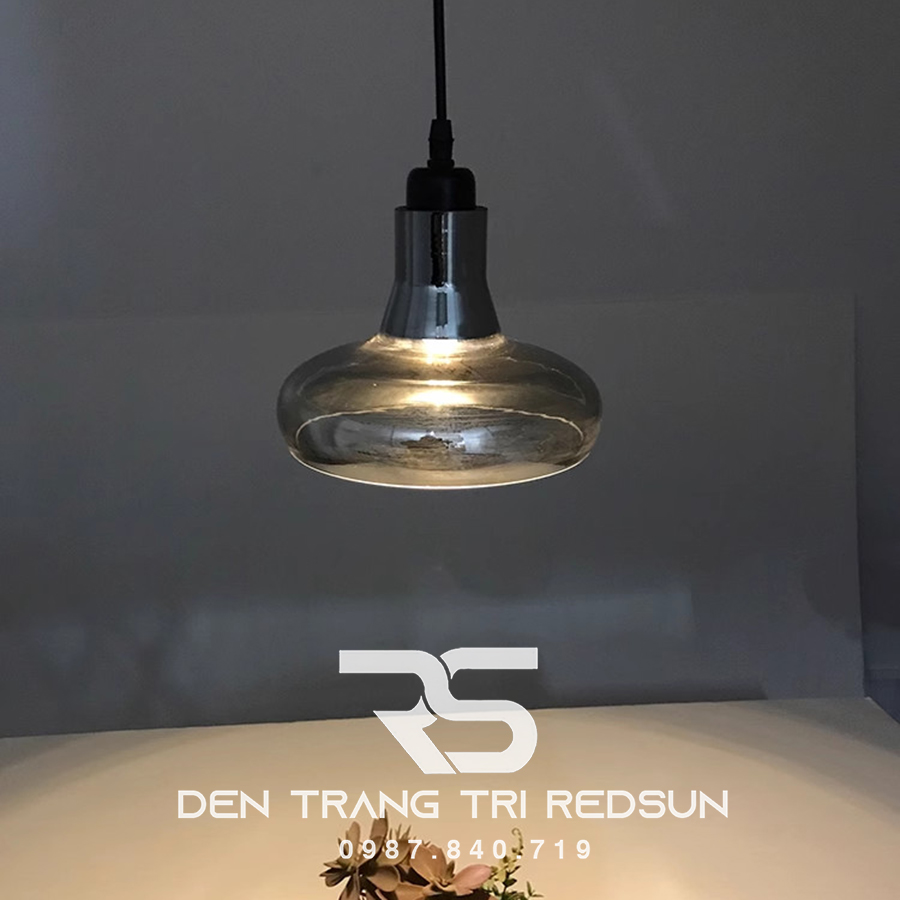 Đèn Thả Bàn Ăn Hiện Đại Bắc Âu Choá Thuỷ Tinh Đen Khói CDT-L017