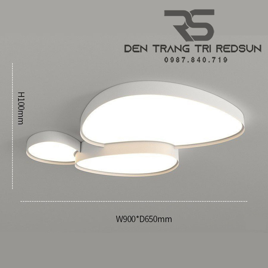 Đèn Mâm Ốp Trần Hiện Đại Phòng Khách, Phòng Ngủ Phong Cách Bắc Âu Chất Liệu Mica OT-018