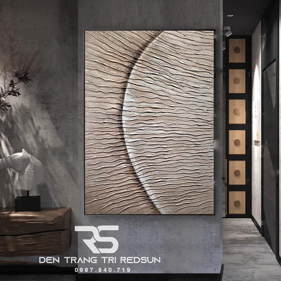 Tranh Treo Tường Thủ Công Trang Trí Phòng Khách, Phòng Ngủ, Hành Lang Sơn Dầu Phong Cách Trừu Tượng Hiện Đại DDC-016