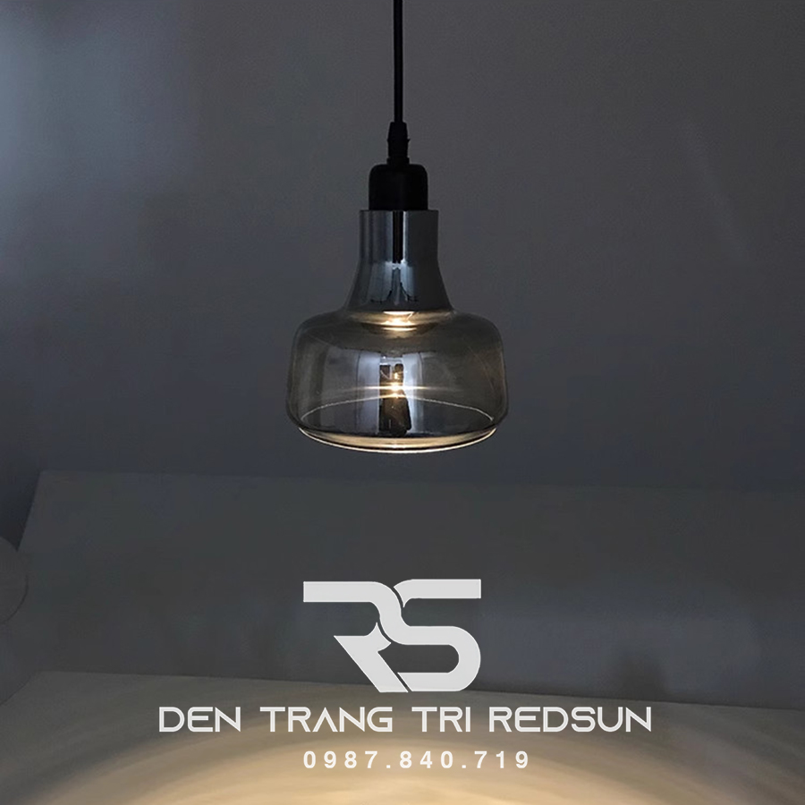 Đèn Thả Bàn Ăn Hiện Đại Bắc Âu Choá Thuỷ Tinh Đen Khói CDT-L017