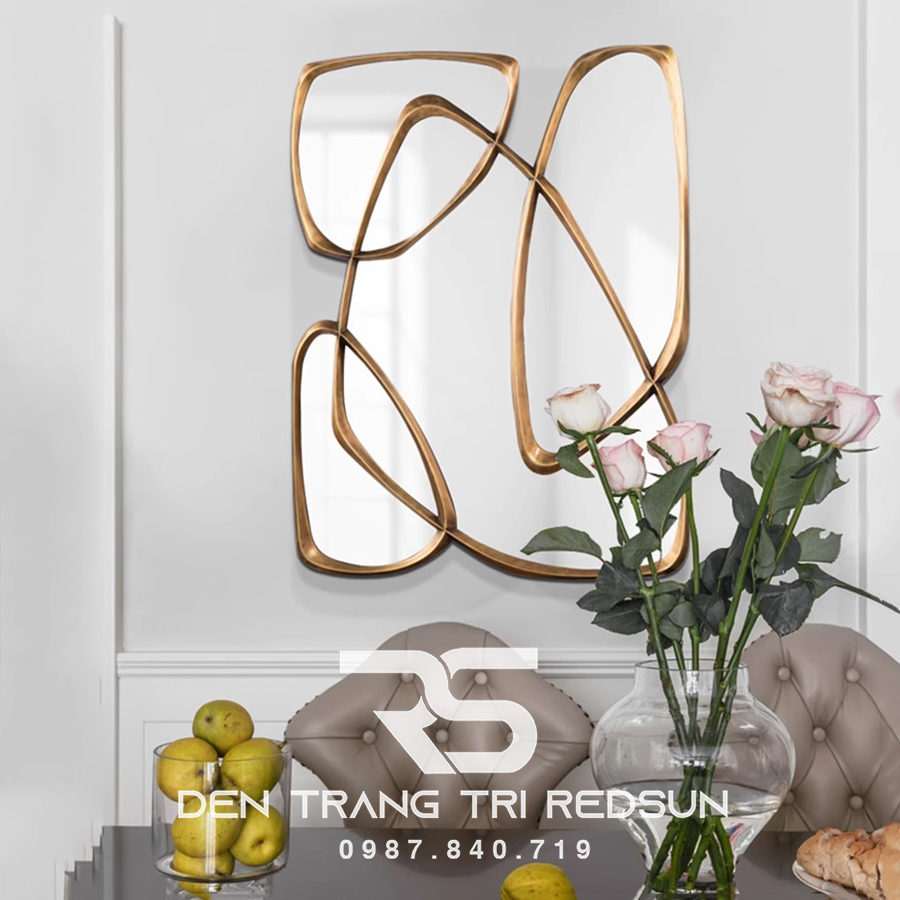 Gương Treo Tường Nghệ Thuật Trang Trí Phòng Khách, Phòng Ăn, Hành Lang Phong Cách Bắc Âu GDC-010