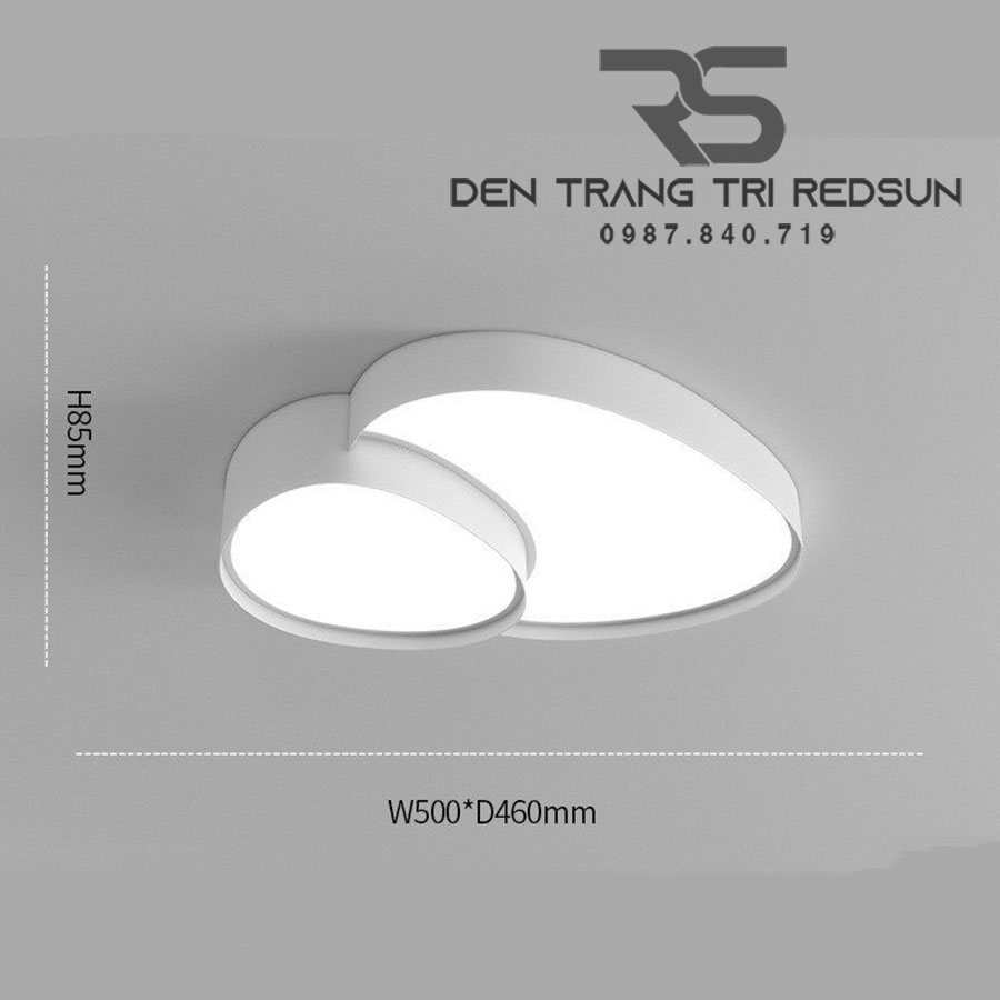 Đèn Mâm Ốp Trần Hiện Đại Phòng Khách, Phòng Ngủ Phong Cách Bắc Âu Chất Liệu Mica OT-018