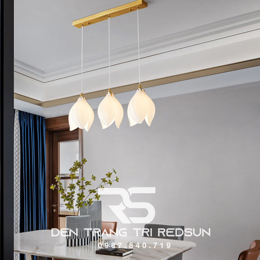 Đèn Thả Phong Cách Hiện Đại Hoa Mộc Lan Lắp Phòng Khách, Sảnh Chờ, Cầu Thang Thông Tầng HTK052