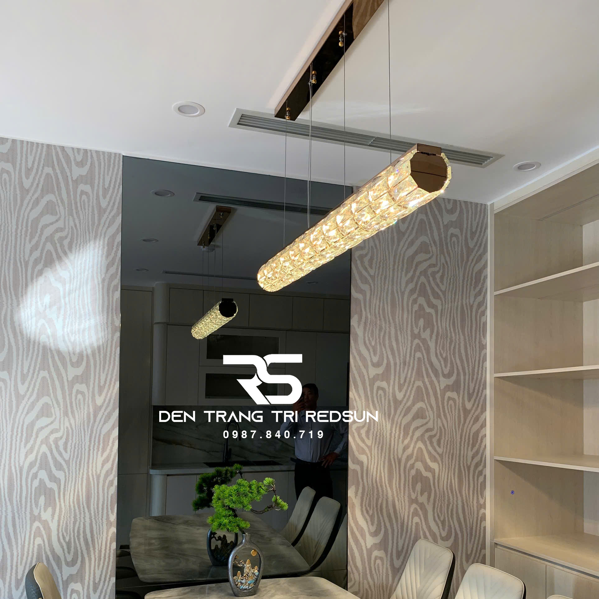 Đèn Thả Pha Lê Bàn Ăn, Bàn Đảo Hiện Đại TPL110