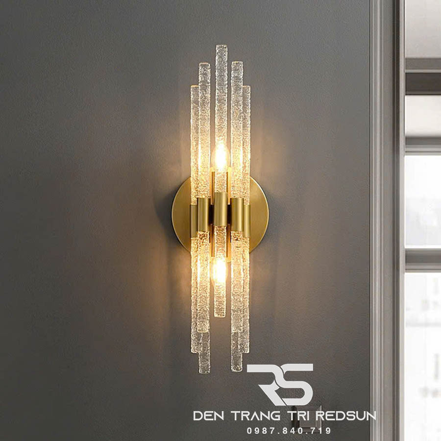 Đèn Tường Trang Trí Phòng Khách, Phòng Ngủ, Cầu Thang Phong Cách Bắc Âu Chất Liệu Pha Lê DTP-004
